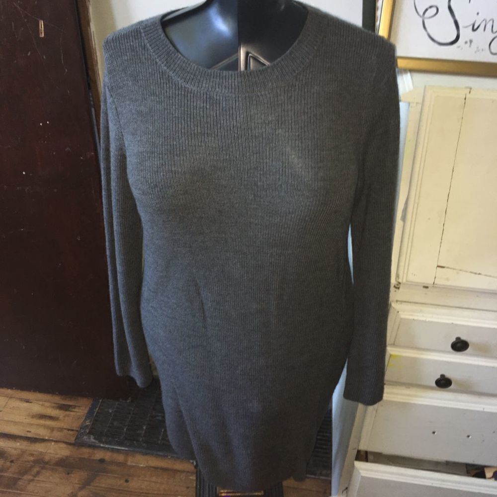 Eileen Fisher gray Italian yarn S soft tunic dress